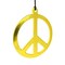 Hippie Peace Sign Medallion - 1960s Gold Peace Symbol Necklace Costume Accessory - 1 Piece